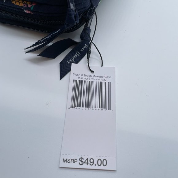 Vera Bradley Blush & Brush Makeup Case Toucan Pineapple Party NWT - Picture 6 of 6